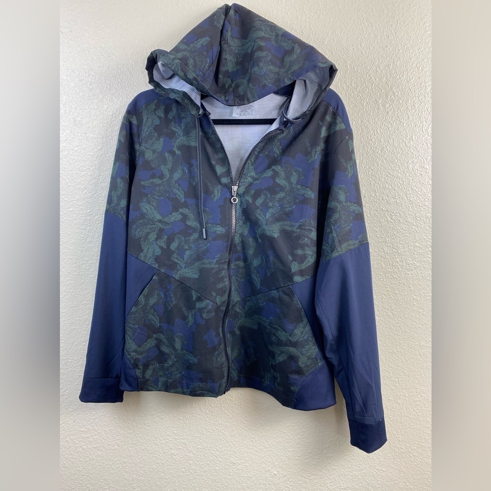 ZYIA Active‎ Evening Paradise Mesh Blue Green Lightweight Track Jacket Large